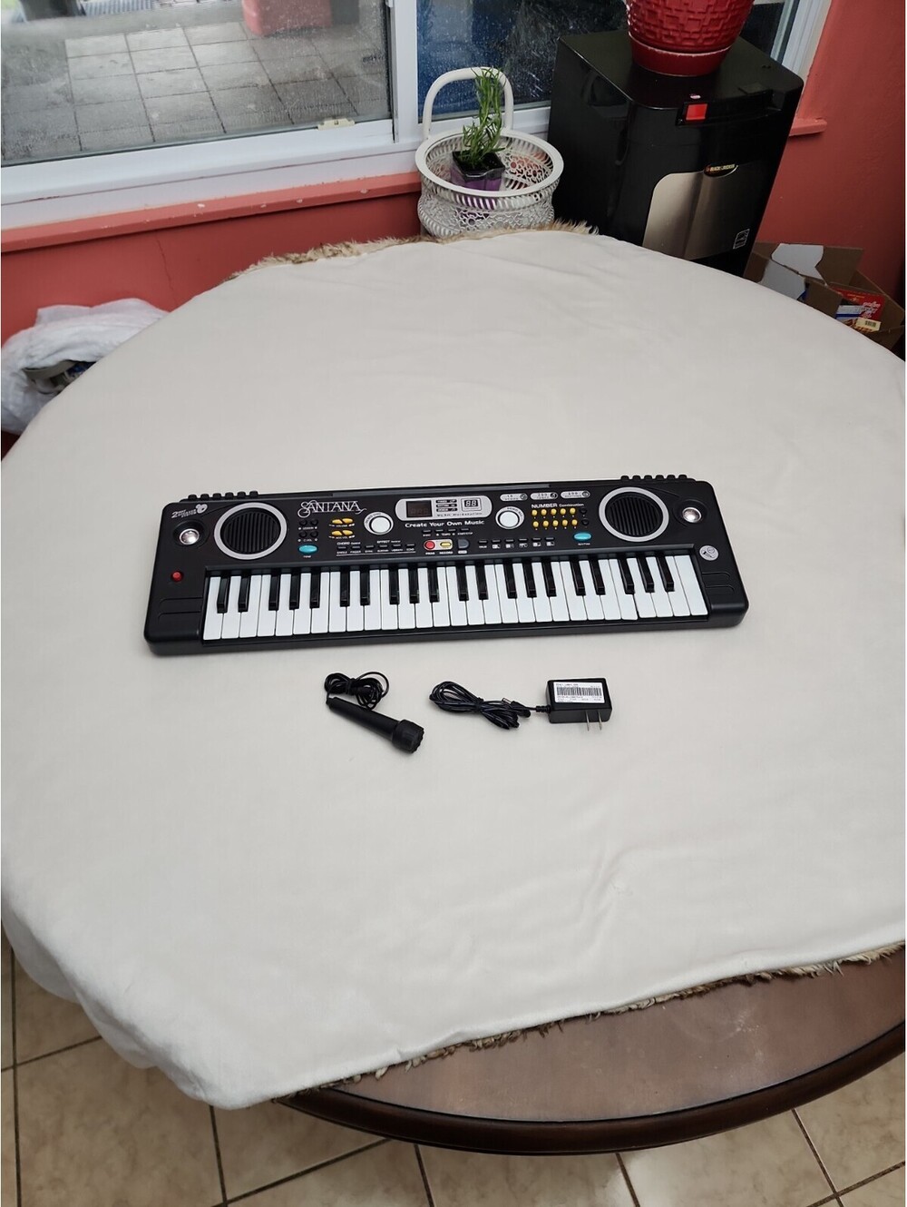 Santana 49 Key Piano Electronic Keyboard + Microphone Input With Two-Way Speaker